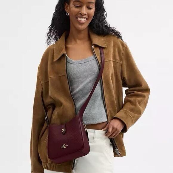 NWT COACH Hadley Mini Crossbody Bag CAL60 Dark Wine Leather Shoulder Bag - Picture 9 of 14